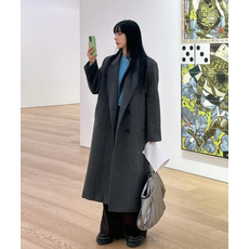 GENERALIDEA 더블 브레스티드 울 롱코트 CHARCOAL / WBE3L10507