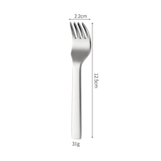 HYLSS 304不鏽鋼兒童勺子餐具幼童寶寶吃飯喝湯勺甜品勺水果叉, 1個, 方柄儿童叉:如图所示（5710）