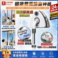 Paiyue 磁吸雙面擦窗神器 伸縮桿手持兩用, 手持帶桿兩用款, 1個