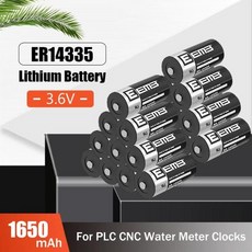물 계량기 14335 리튬 이온 교체 배터리 PLC CNC 제어 경보 시스템용 ER14335 리튬 배터리 3.6V 1650mAh 23AA 20 개, 한개옵션1