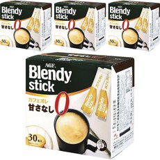 에이지에프 블렌디 스틱 카페오레 무설탕 인스턴트 커피, 4개, 30개입