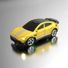 Jjrc의 새로운 1:64 스케일 시뮬레이션 드리프트 원격 조종 스포츠카 멋지고 가능한 조명이 있는 전기 장난, 05 Lightning Yellow