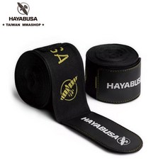 HAYABUSA LOGO手綁帶 拳擊綁帶 泰拳綁帶 微彈4.5米 黑金, 1個