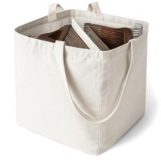 MCPINKY 옷걸이 정리함 가방 옷장 세탁실 옷장 건조대용 손잡이가 달린 행거 삼각형 보관 가방, 스퀘어 화이트