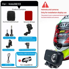 호환TUYU 캠스티어 맞춤형 CNC 알루미늄 KYT R2R 헬멧 턱 마운트 고프로 맥스 히어로 12 11 10 9 인스타 3, 01 For 360 one X3