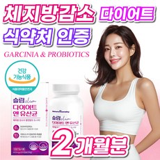 식약청인증제품 다이어트 유산균 보조제 체지방 감소 중년 뱃살 지방분해 뚱보균 식약처인증 50대 여성 남성, 2개, 120정