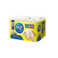 得意 廚房紙巾70張x6捲 超強吸油力 廚房清潔必備, 70張, 6袋