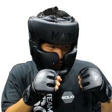 마르스 프리미엄 복싱 무에타이 MMA 헤드기어, 블랙 헤드기어, 1개
