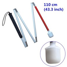 블라인드용 알루미늄 모빌리티 접이식 지팡이 블랙 핸들 105cm-155cm 5 섹션 접이식, [04] 110cm (43.3 inch)