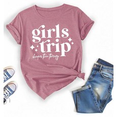 여성을 위한 여름 휴가 티셔츠 (미국 알파 라지 레귤러 레귤러 블랙), 핑크