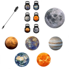 GLBO 스타라이트 월광등 침실 크리에이티브 LED 프로젝션 램프 인플루언서 배경등 천장 조명 TYD100A, 플래닛 6개입