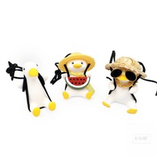 경희의마실 차량 장식 팬던트 차량용품선물, 빼빼덕, 혼합, 1개