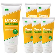 듀오솔루션 디맥스 키즈 1000 어린이 불소 치약 1000ppm, 60g, 6개