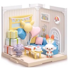 超萌行銷 Pokepeace House 寶可夢娃娃屋 休息室 (炎兔兒 妙喵) PC21323, 1個