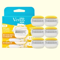 질레트 비너스 면도날 5 레이어 수분 바 포함 여성 스킨 케어 부드러운 코코넛 향 교체 헤드