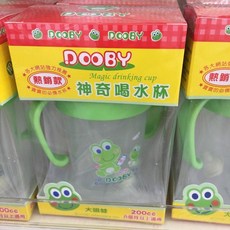 DOOBY 大眼蛙神奇喝水杯, 1個, 水杯200cc綠色（內附一隻吸管刷
