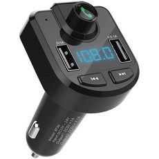 旺科 車用藍牙充電器 藍牙音樂播放 雙USB充電, 黑色, T56A