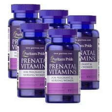 퓨리탄스프라이드 프레나탈 임산부 멀티비타민 캐플렛 Puritans Pride Prenatal Vitamins Caplets, 5개, 100정