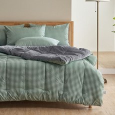 체크체크 밍크극세사 차렵이불 SS 슈퍼싱글 올리브 lov+17174Ay