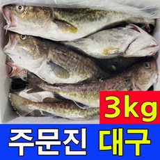 주문진 국내산 생대구 3kg를 신선도 유지를 위해 급속냉동하여 발송 2~5마리 품질좋은 생대구만 선별, 1세트, 3kg