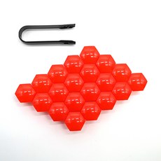 17mm19mm21mm 20Pcs 자동차 바퀴 너트 캡 보호 커버 캡 자동 허브 나사 커버 검은 자동차 타이어 볼트 너트 캡 타이어 장식, red 20pcs, 21mm, 1개