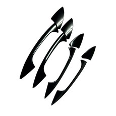 4門 半蓋 亮黑色 外門把手蓋 拉手 黏貼免拆 塑膠硬蓋 適用 12-18 W218 CLS550 CLS63, 1個