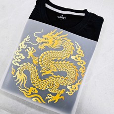 이로나 의류 리폼 DIY 다림질 열전사지 패치 곤룡포 황룡 봉황 대형 소형, 1개, 측면황룡20cm