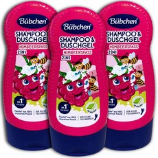Bübchen 2in1 샴푸 & 샤워 젤 라즈베리 펀 3 x 230ml 3개 팩