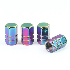 컬러 알루미늄 합금 자동차 타이어 밸브캡 타이어마개 공기마개 타이어밸브캡, 스타일 C, 4개