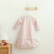 베이비클로 이유식 방수턱받이 긴팔 지퍼형, 키키퍼플, 1개, 1개