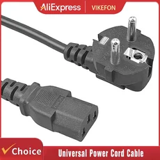 EUUS 플러그 1.5m 5FT 3핀 18 AWG 60C 250V 범용 전원 코드 케이블 NEMA 5-15P에서 IEC320C13까지 블랙 PWC75A150, US, 1.5미터