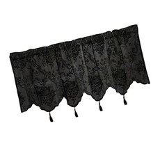 주방 및 거실과 호환되는 네트 커튼 우아한 레이스 시어 커튼 컨트리 하우스 창문 장식 132x46cm