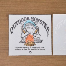 Hyggelig 小怪獸轉印貼紙 文青風格 露營裝飾 魔鬼氈適用 可愛圖案, 彩色-黑框,小張-50x40mm, 1個