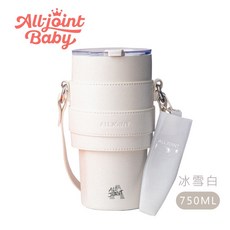 All joint 隨行陶瓷保溫杯(保溫杯 環保杯 冰壩杯 陶瓷層), 1個, 冰雪白, 750ml