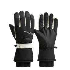 滑雪手套 加絨內裏保暖手套-多色可選男女款防風防水, 黑色-男款, 1套