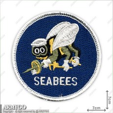 ARMYGO 美國海軍工程營 Seabees 繡章, 1個, 不車魔鬼氈