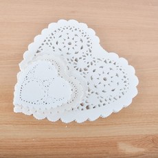 도일리페이퍼하트(10cm)100매 생일파티 선물포장, 상세페이지 참조, 1개
