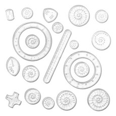 고학년 복잡한 기하모양 그리기용 스피로그래프 세트/ 상상력 수학교구 모양자 도형자, 1개, 투명