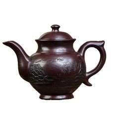 紫砂壺 原礦百目紫泥 手工, 1個, 1L, 觀山宮燈:460ML