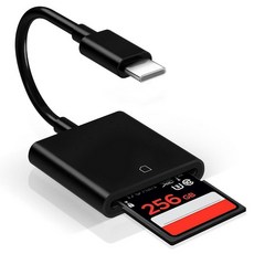 USB C SD 카드 리더기 아이폰 17/16/15/아이패드/맥용 3 in 1 USBC 메모리 컴팩트 플래시/CF/SD/TF 카드 디지털 카메라 어댑터 맥북 프로/에어와, One Slot(Black)