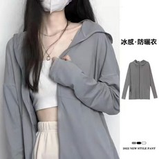 夏季長袖防曬服女冰絲薄款透氣防紫外線戶外連帽外套防曬衣遮陽潮