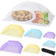 Wokuya Food Covers 외부 메시용 푸드 텐트 벌레를 멀리하기 위한 엑스트라 라지 사이즈 2개(101.6cm x 61cm(40인치 x 24인치)) 재사용 가능한 접, 다채로운 색상