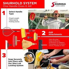 Shurhold 클래식 12.7cm(5인치) 부드러운 빗살 데크 브러시 - 나무 블록 고무 범퍼 및 스플릿 엔드 폴리스티렌 빗살이 있는 초소형 보트