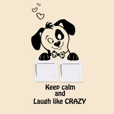 재미 있는 패턴 스위치 스티커 아이 방 거실 침실 장식 홈 데칼 만화 동물 고양이 개 비닐 벽화 예술, 8 424