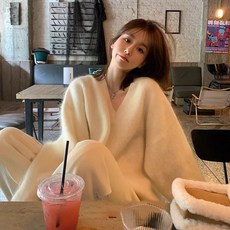 캐시미어 임부복 스웨터 추동복 브이넥 니트 상의 춘추루즈