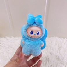 팝마트 라부부 미니 인형옷 4세대 내마음속의 비밀번호 시리즈 전용 인형 의상 리본 세트, 4.0 미니 라부보바 옷 인형 없음, 블루 리본 세트