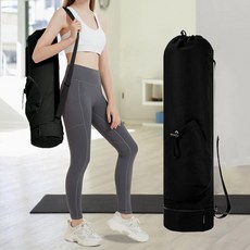 아디프로 멀티 수납 요가매트 가방 폼롤러 요가 백, 1개, 검정
