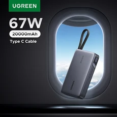 UGREEN 67W 20000mAh 보조베터리 내장 Type-C 케이블 PD3.0 65W 노트북 충전기 XIAOMI 호환 외장 배터리와, 01 67W 20000mAh, 01 빠른  Mainland