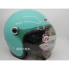 GP5 GP-5 340 超輕量化 3/4 騎士安全帽 (附泡泡鏡、內崁式墨鏡) - 蒂芬妮綠, 消光鐵灰,S