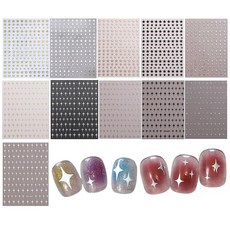 MAEXUS 네일 스티커 파츠 11매입 얼굴 스티커 별빛 반짝이는 페이스 스티커 네일 파츠 스티커 붙이기만 하면 데코레이션 네일 스티커 DIY 네일 데칼용